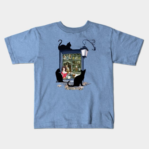 Clock maker shop in old Amsterdam Kids T-Shirt by Just Kidding by Nadine May